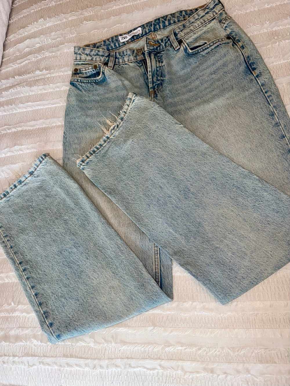 Zara Light Blue Straight Leg Jeans